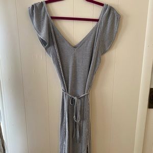 O’Neill White and Gray Stripped Midi Dress
